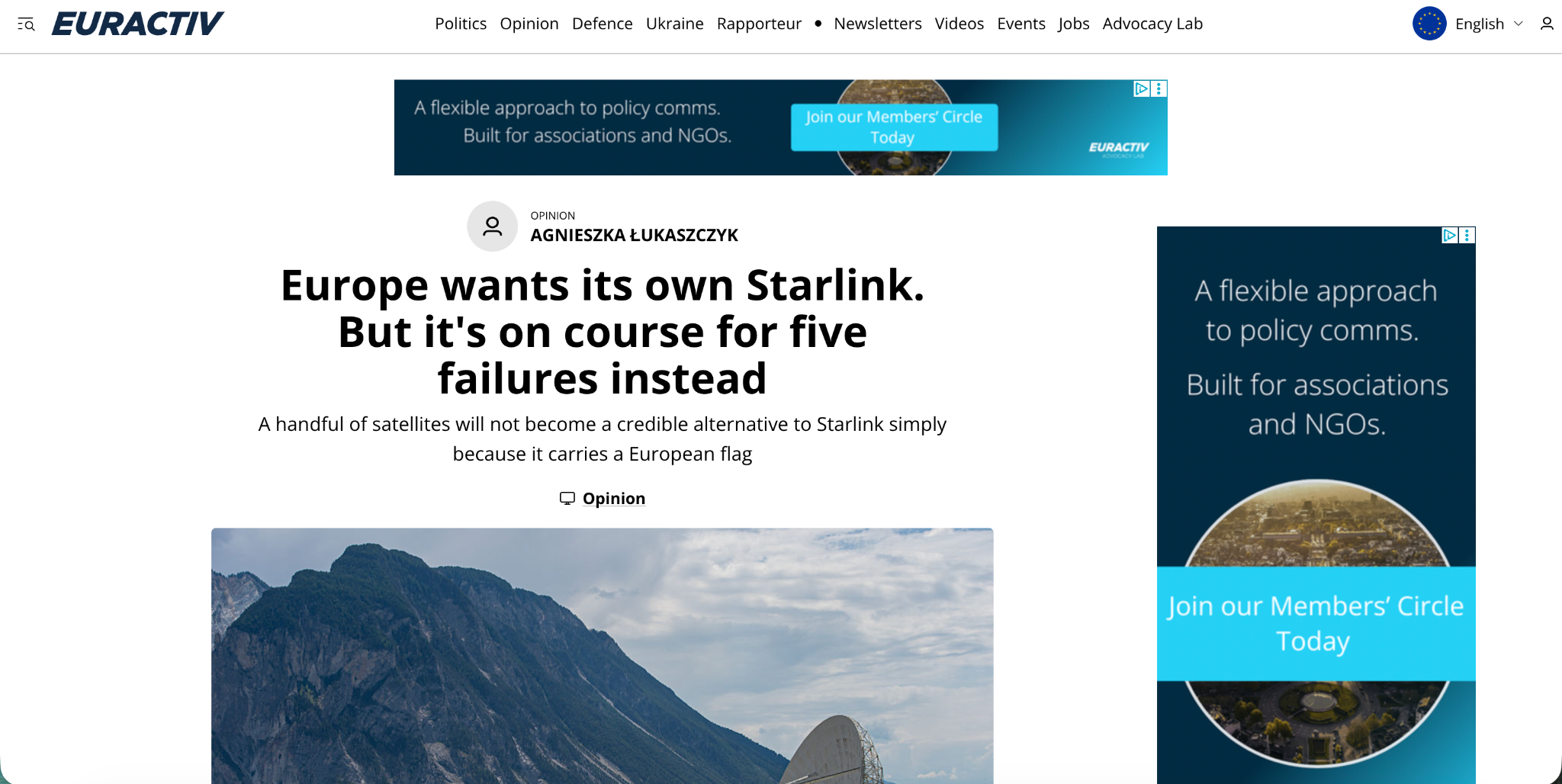 Read more about the article Europe Wants Its Own Starlink. But It’s on Course for Five Failures Instead