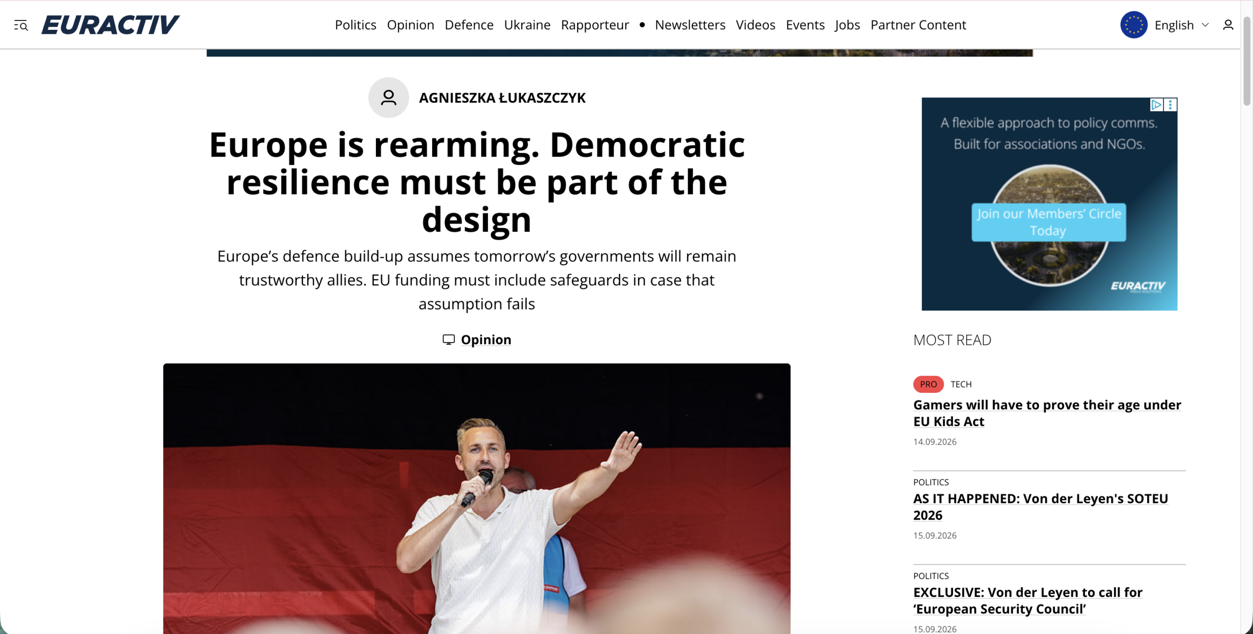 Read more about the article Europe is rearming. Democratic resilience must be part of the design